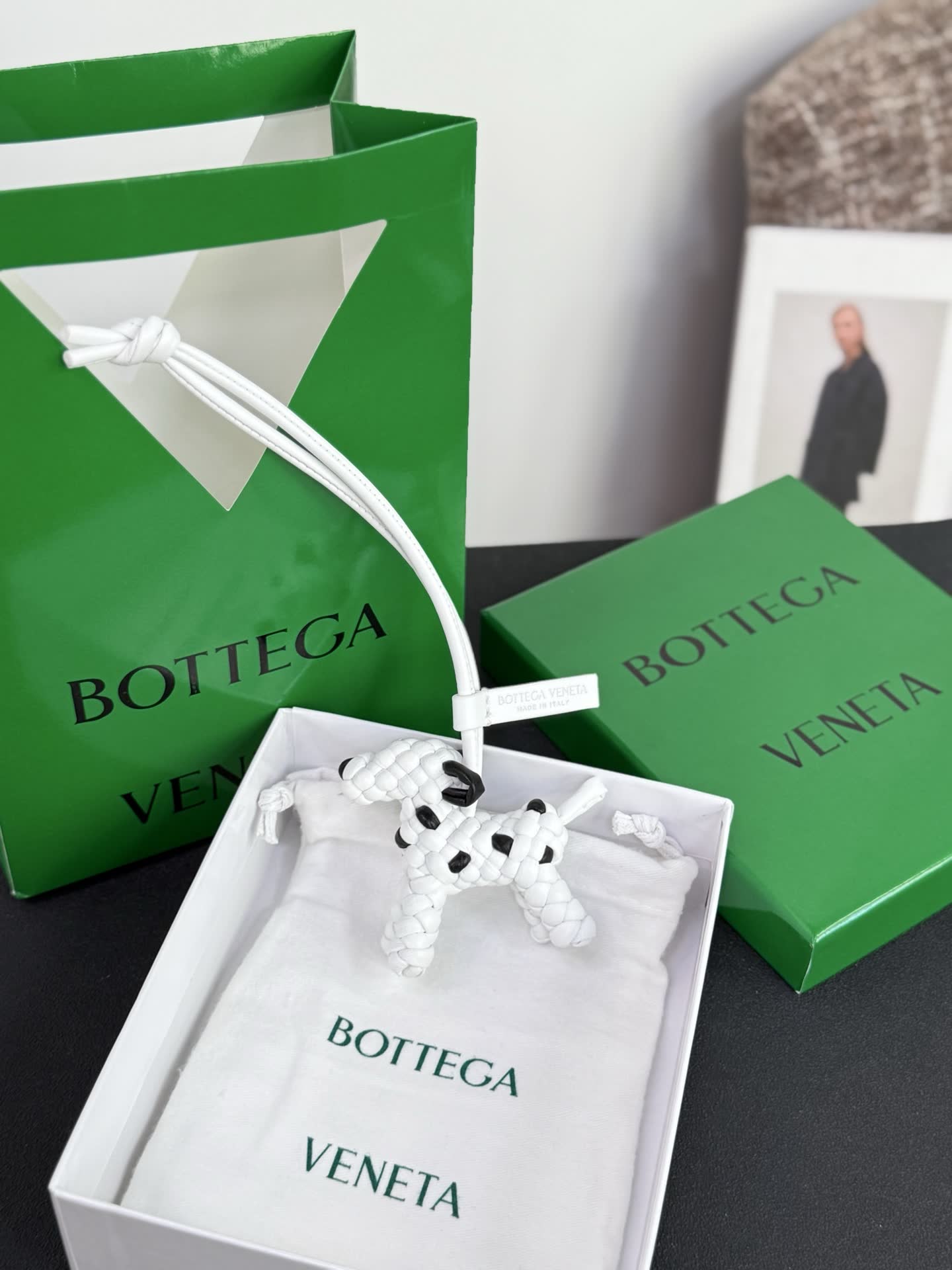 Bottega Veneta Leather Dog Charm